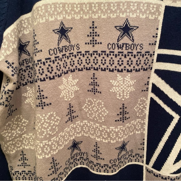DALLAS COWBOYS NEW NFL Sweater Christmas Blue/Gray/White 100% Cotton Men’s 2XL - Picture 2 of 5